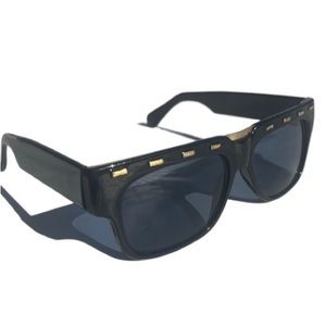 Black and gold designer square framed sunglasses